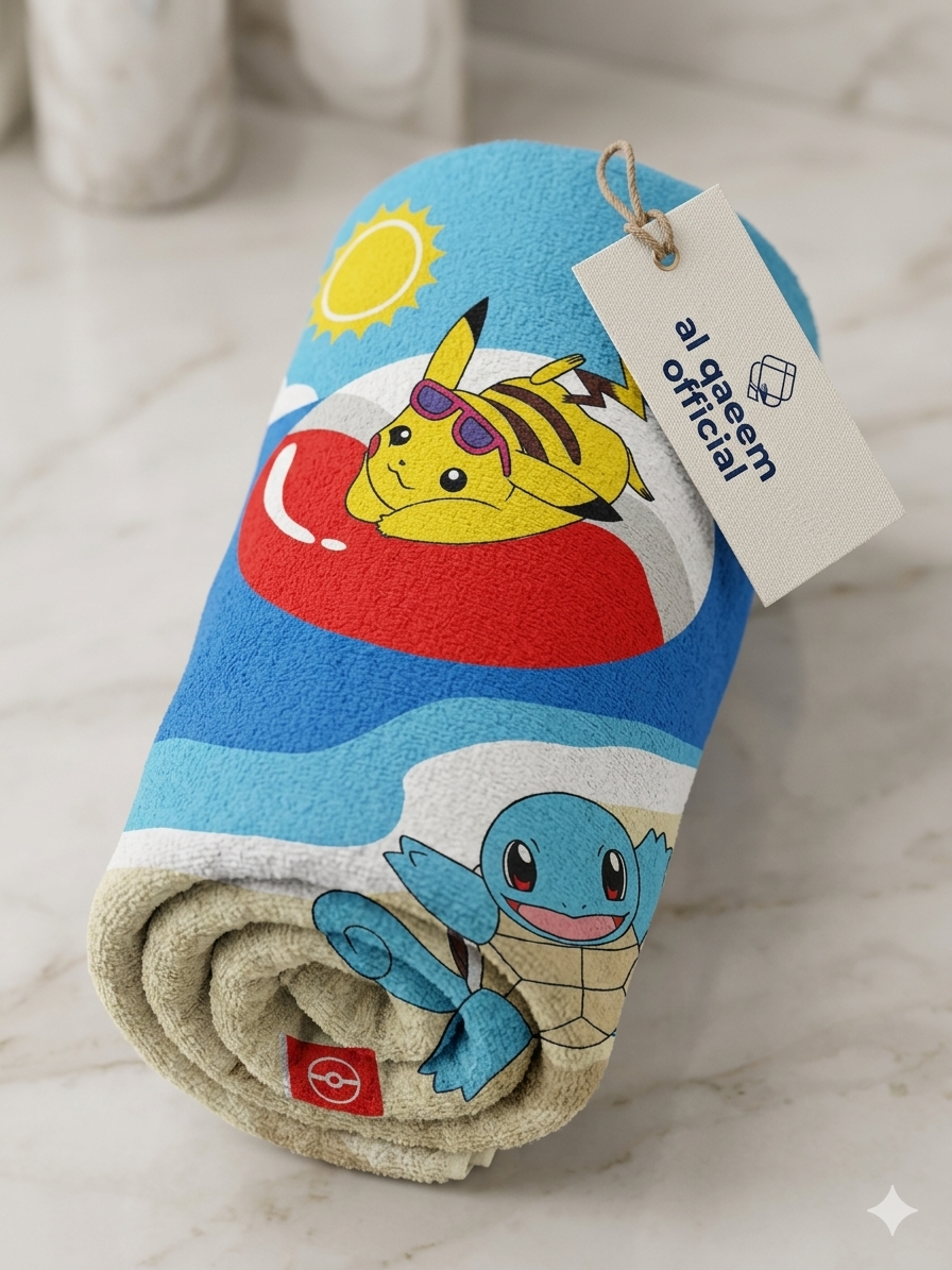 Pokémon Schiggy printed Towel | Soft & Comfortable for kiDs.