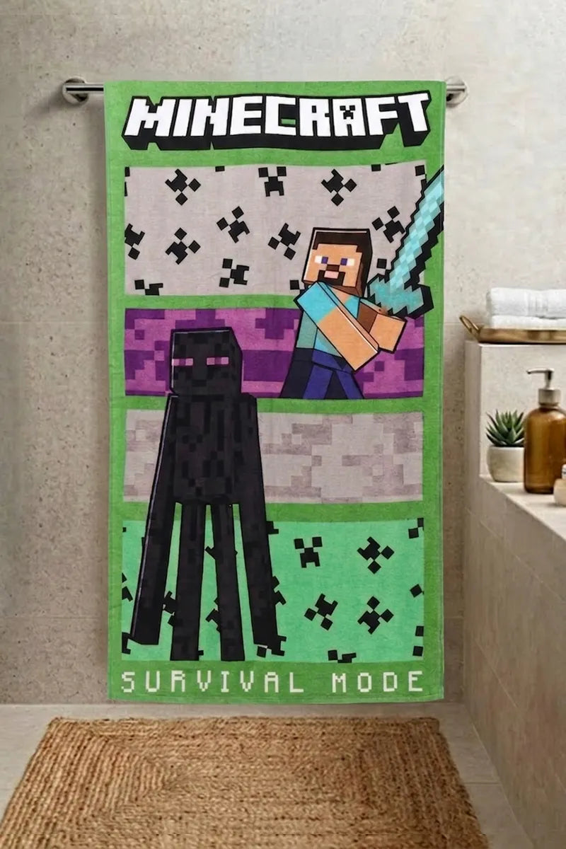 Mine Craft Cartoon Towel – Perfect for Toddlers & Young Children
