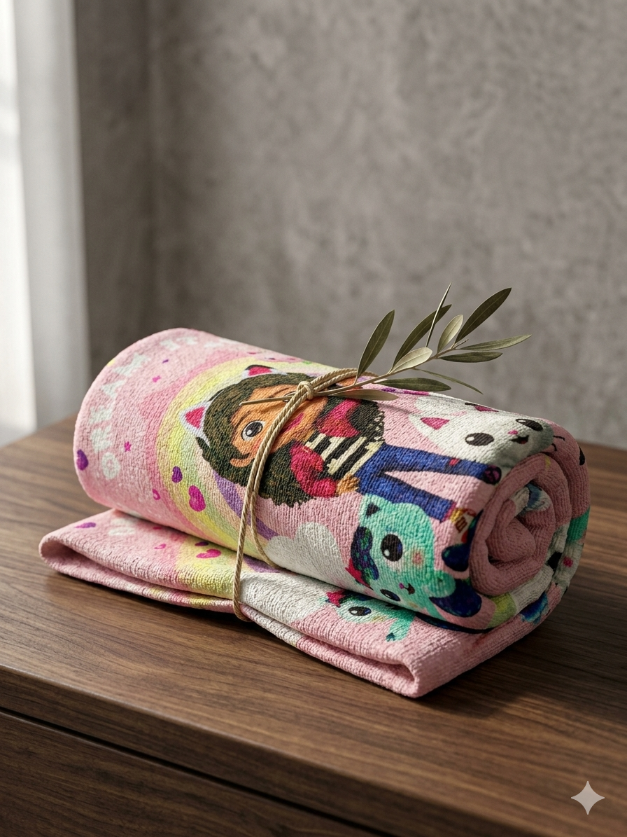 Gabby Print Babby girl towel | Soft & Comertable.