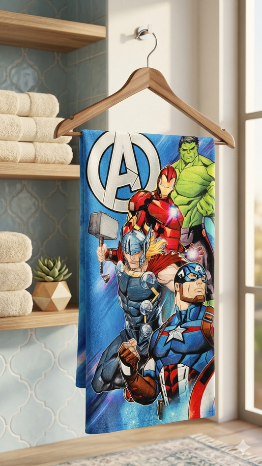 Avengers Characters printed Towel | Soft & Comfortable for kids
