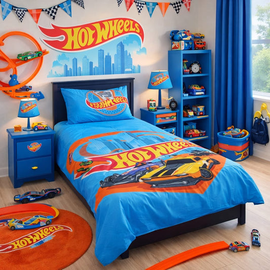 Racing  Car  Kids single bedsheet wit one pillow cover