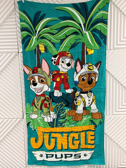 Jungle Pups printed towel for Kids | Soft & comfortable.